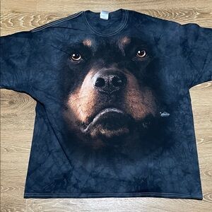 The Mountain Black Rottweiler Face Graphic Tee